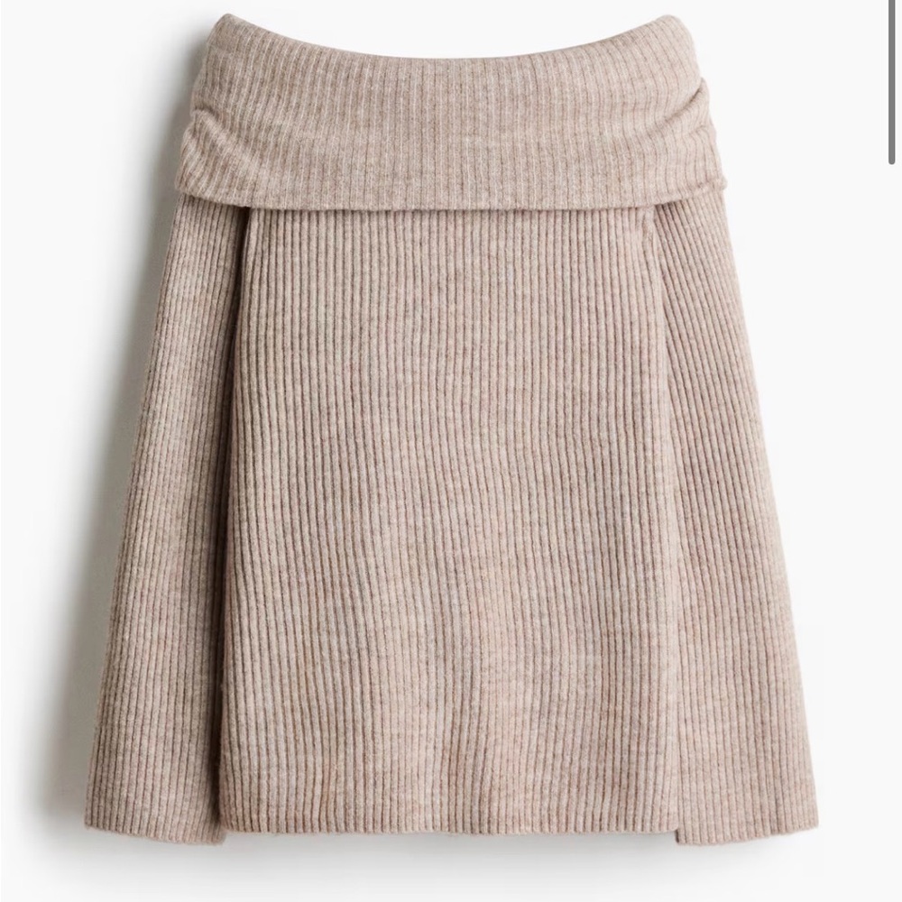 H&M maternity off the shoulder knit sweater in oatmeal